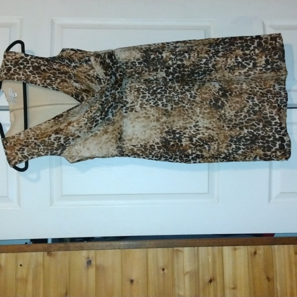 AnnaLee +Hope women's animal print midi dress Sz 10